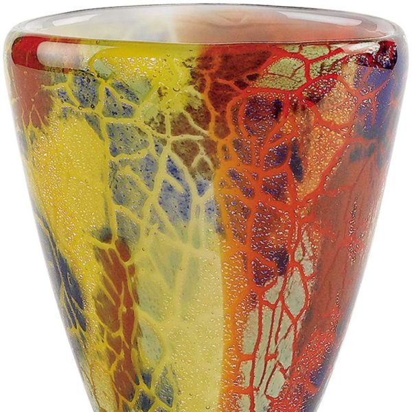 8 MultiColor Art Glass Oval Vase - Image 4
