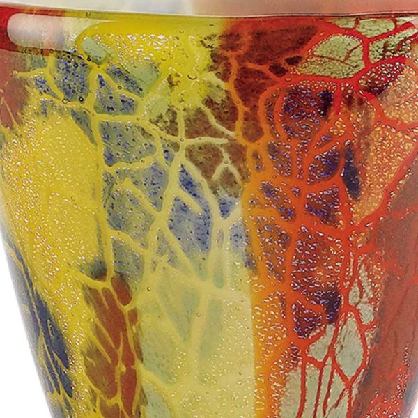 8 MultiColor Art Glass Oval Vase - Image 5