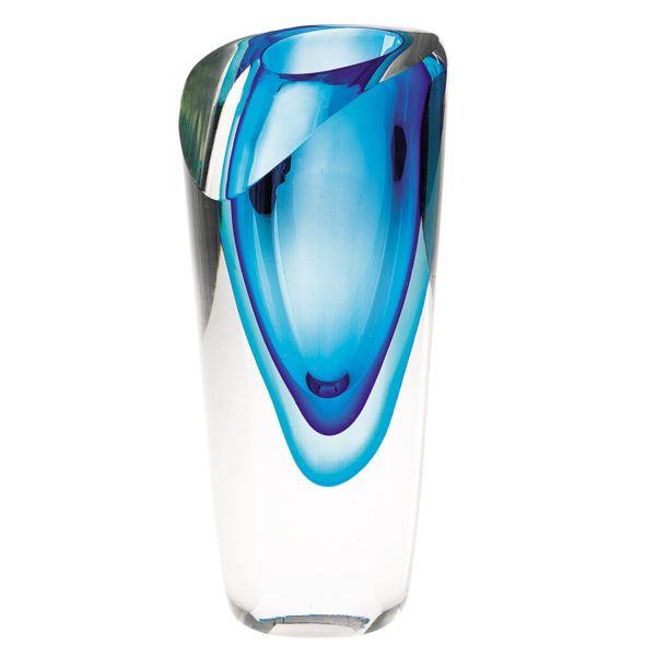 9 Blue Art Glass Vase - Image 3