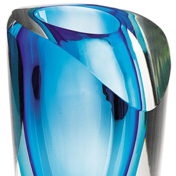9 Blue Art Glass Vase - Image 4