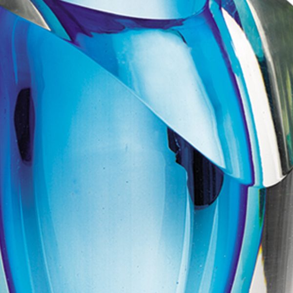 9 Blue Art Glass Vase - Image 5