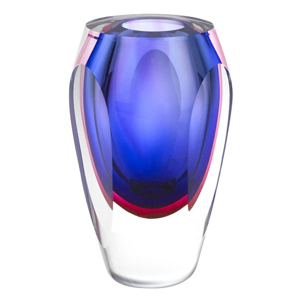 6 Mouth Blown Purple Art Glass Vase - Image 3