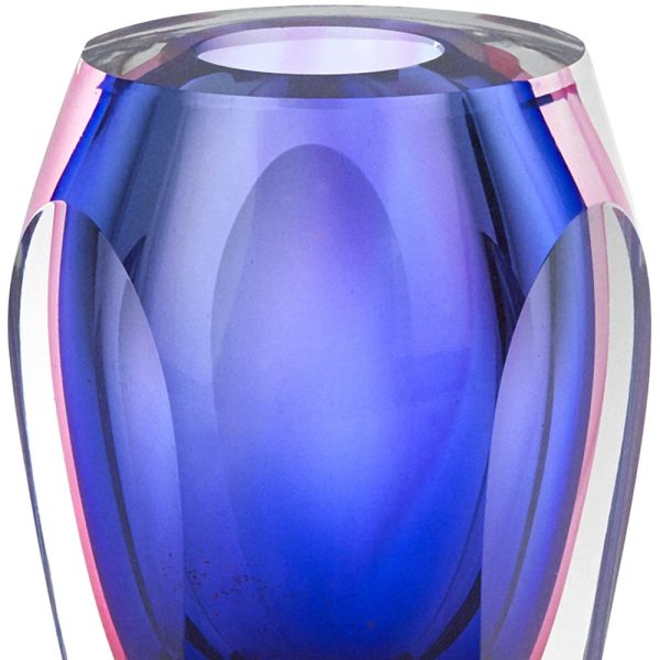 6 Mouth Blown Purple Art Glass Vase - Image 4