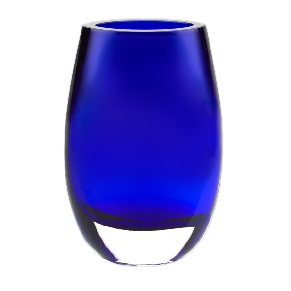 8 Mouth Blown Crystal Cobalt Blue Vase - Image 3