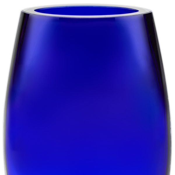 8 Mouth Blown Crystal Cobalt Blue Vase - Image 4