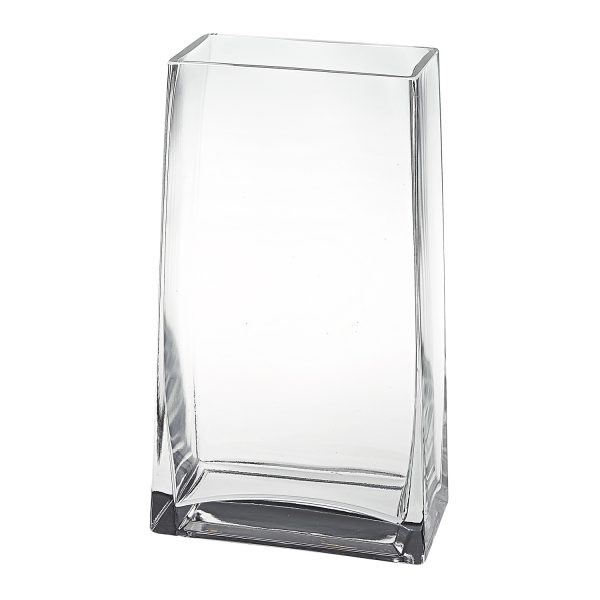 9 Clear Glass Rectangle Handmade Vase - Image 3