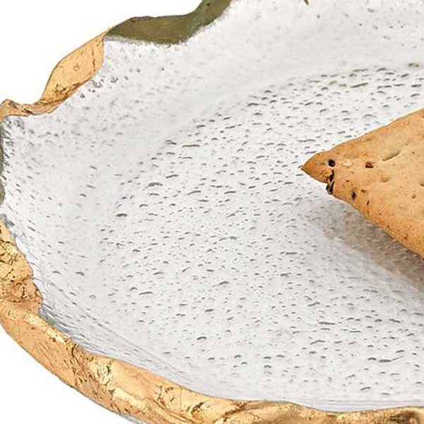 14 Glass Oval Edge Gold Leaf Platter - Image 4