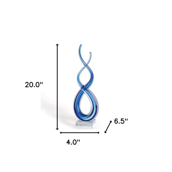 20 Blue Art Glass Centerpiece - Image 2
