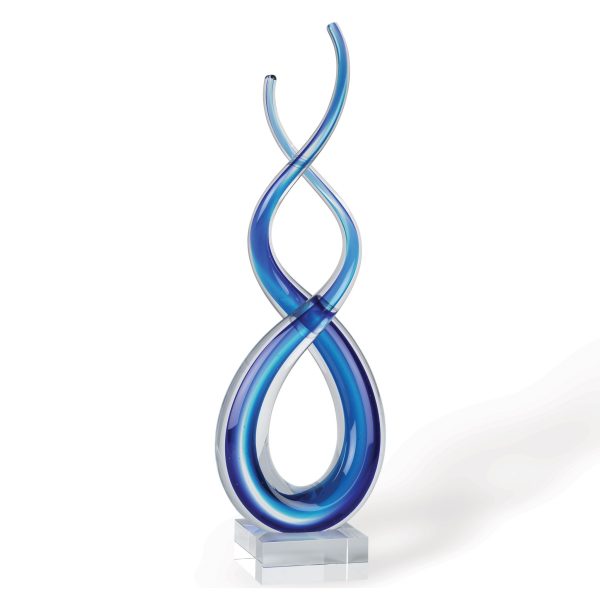 14 Contemporary Blue Art Glass Centerpiece - Image 3