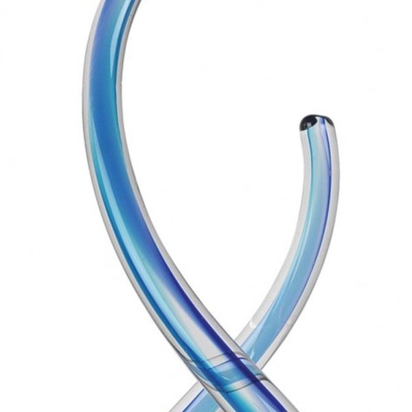 14 Contemporary Blue Art Glass Centerpiece - Image 5