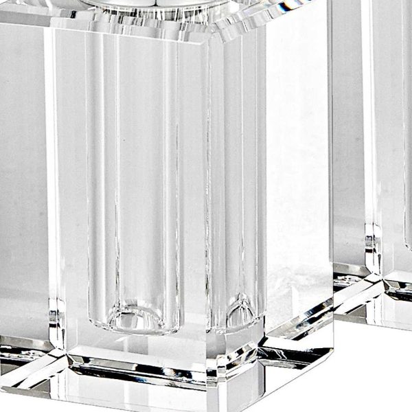 Handcrafted Optical Crystal and Silver Large Size Salt and Pepper Shakers - Image 4