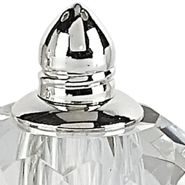 Handcrafted Optical Crystal and Silver Rounded Salt and Pepper Shakers - Image 4