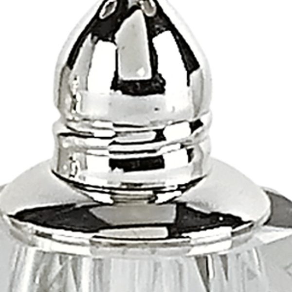 Handcrafted Optical Crystal and Silver Rounded Salt and Pepper Shakers - Image 5