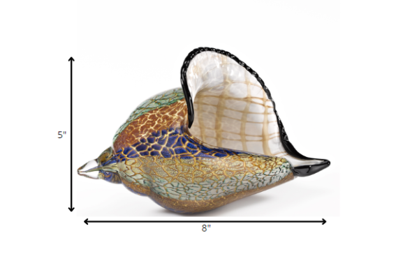5 Mouth Blown Large Conch Shell Artistic Glass - Image 2