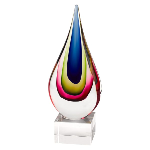 11 Mouth Blown Teardrop Centerpiece on Crystal Base