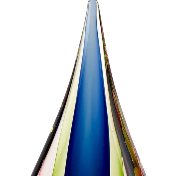 11 Mouth Blown Teardrop Centerpiece on Crystal Base - Image 4