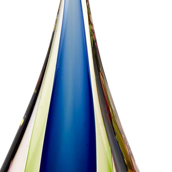 11 Mouth Blown Teardrop Centerpiece on Crystal Base - Image 5