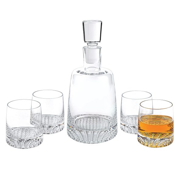 Mouth Blown European Crystal 5 Pc Whiskey Set - Image 2