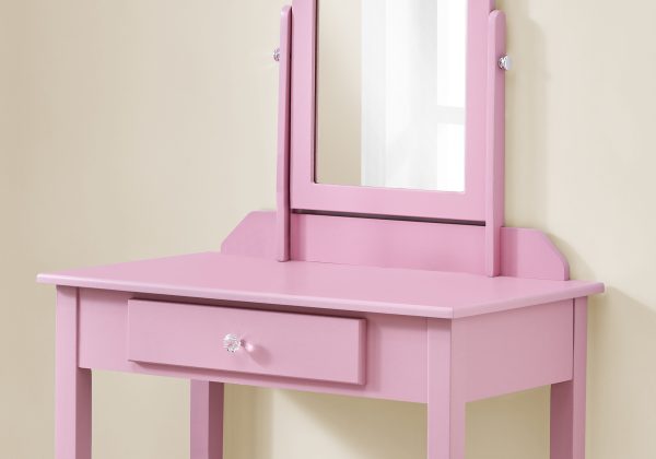 Pink Vanity Mirror and Storage Drawer - Image 2