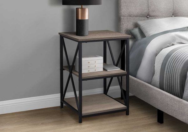 26" Rectangular Dark Taupe Black Metal Accent Table - Image 2
