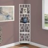 62" Bookcase WhiteandWhite Metal Corner Etagere with 4 shelves - Image 3