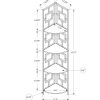 62" Bookcase WhiteandWhite Metal Corner Etagere with 4 shelves - Image 4