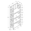 62" 4 Tier Bookcase Dark TaupewithBlack Metal Etagere - Image 4