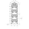62" Bookcase with 4 Solid Black Shelves and Black Metal Corner Etagere - Image 4