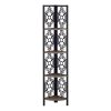 62" Bookcase with 4 Solid Taupe Shelves and Black Metal Corner Etagere