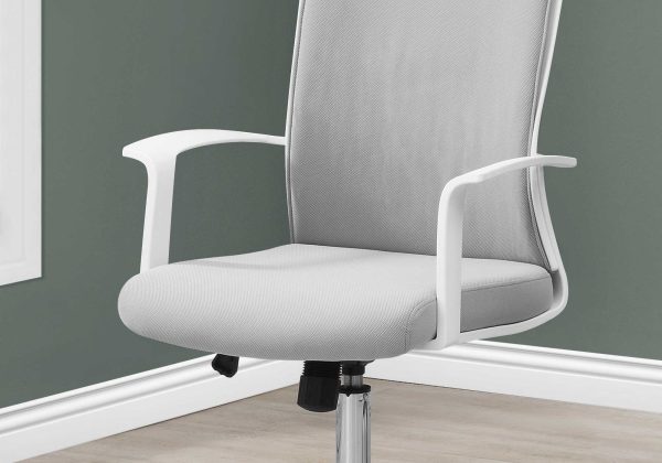 WhitewithGrey Fabric High Back Executive Office Chair - Image 2