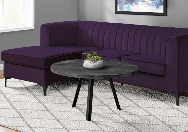 Round Black Reclaimed Wood with Black Metal Coffee Table - Image 3