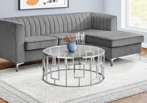 Glam Chrome and Glass Round Coffee Table - Image 3