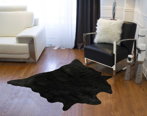 Black Animal Print Area Rug - Image 3
