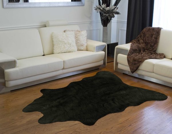 Faux Cowhide Rug 5 x 7  - Black - Image 3