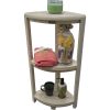 Teak Three Tier Corner Shower Shelf in White Finish - Image 2