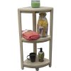 Teak Three Tier Corner Shower Shelf in White Finish - Image 3