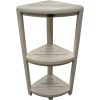 Teak Three Tier Corner Shower Shelf in White Finish - Image 4