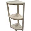 Teak Three Tier Corner Shower Shelf in White Finish - Image 5