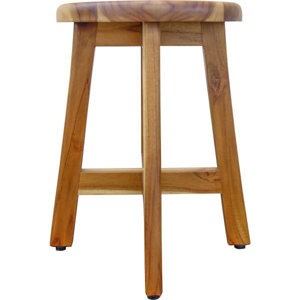 13" Round Compact Teak Chair in Natural Finish - Image 2