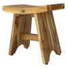 Compact Contemporary Teak Shower Stool in Natural Finish - Image 3