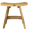 Compact Contemporary Teak Shower Stool in Natural Finish - Image 4