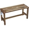 Rectangular Teak Shower Bench in Natural Finish - Image 2