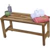 Rectangular Teak Shower Bench in Natural Finish - Image 4