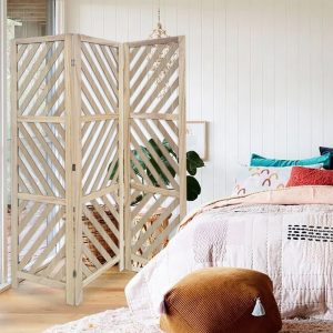 3 Panel Room Divider with Tropical leaf