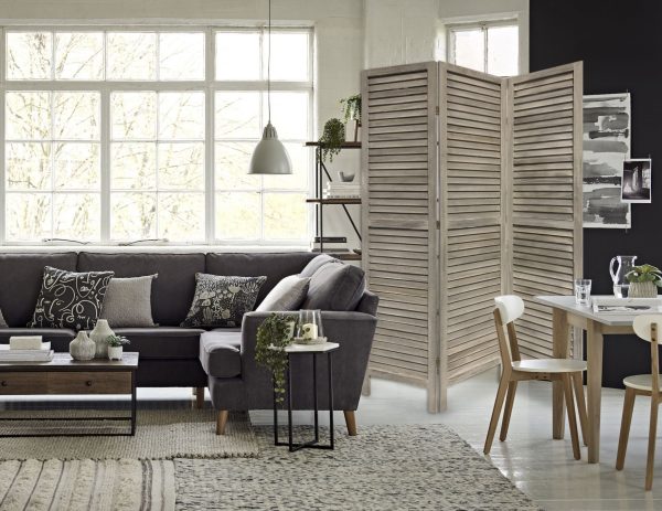 3 Panel Grey Shutter Screen Room Divider - Image 3