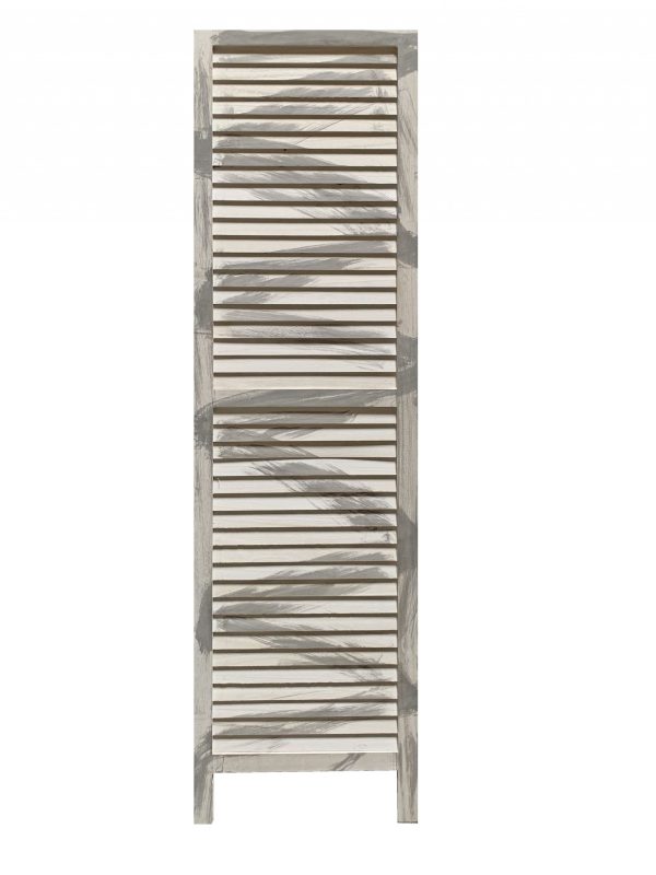 3 Panel Washed Grey Shutter Screen Room Divider - Image 3