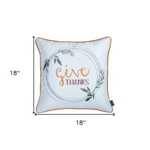 Set of 4 18" Thanksgiving Pie Throw Pillow Cover in Muliticolor