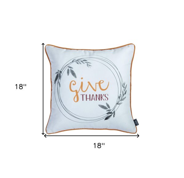 Set of 4 18" Thanksgiving Pie Throw Pillow Cover in Muliticolor