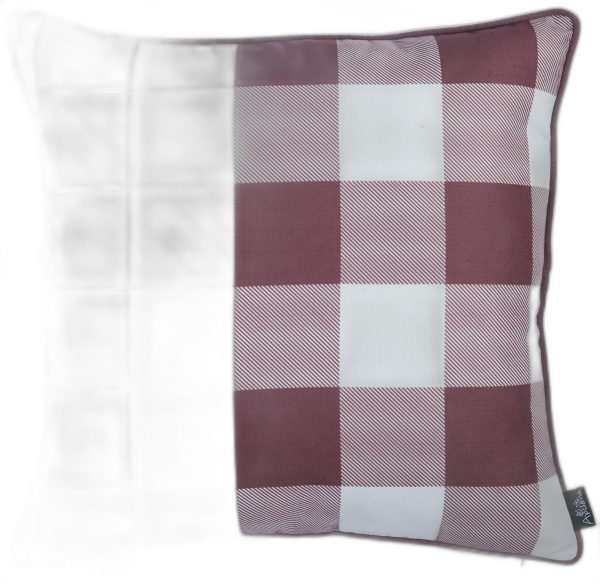 Set of 4 18" Thanksgiving Gingham Throw Pillow Cover in Multicolor - Image 2