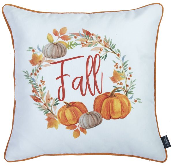 Set of Four 18" Orange and Brown Plaid Pumpkins Throw Pillow Covers - Image 2